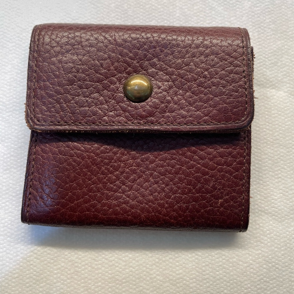 Vintage Banana Republic Maroon Leather Card & coin Holder